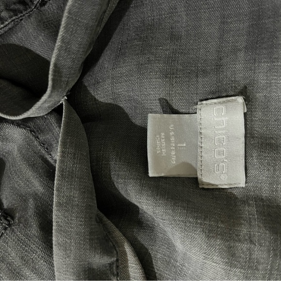 Chico’s gray wash chambray button up - Picture 5 of 6